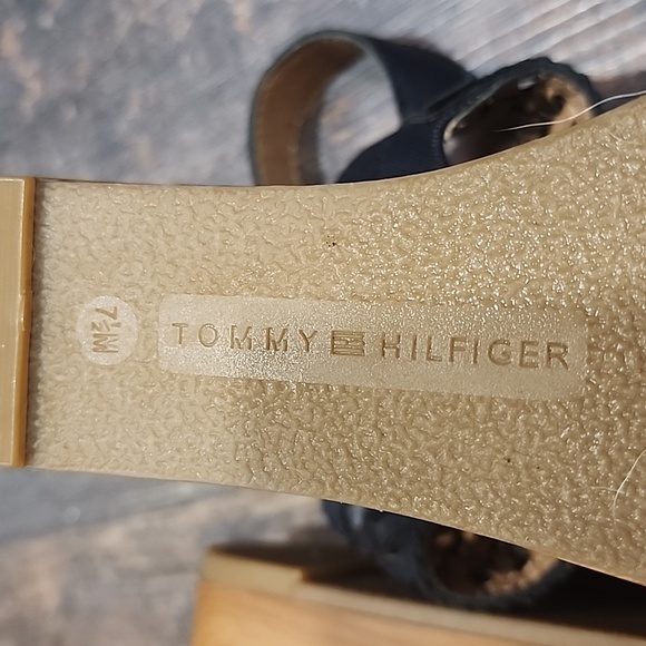 Tommy Hilfiger platform sandals black size 7 1/2 - Picture 4 of 6